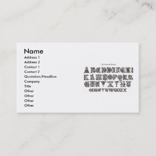 11th Century Alphabet Business Card
