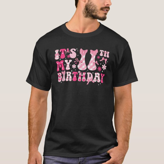 11th Coquette Themed Birthday Eleven Year Old Coqu T-Shirt (Front)