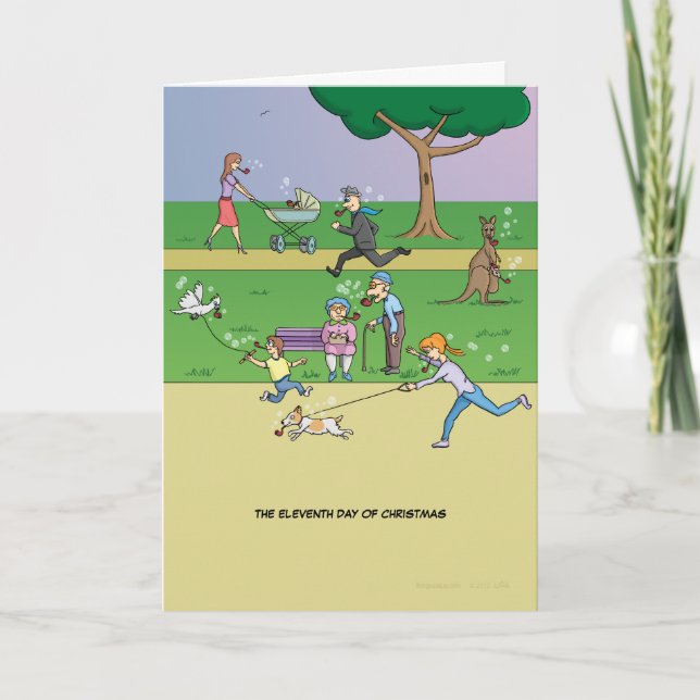 11th Day of Christmas (11 Pipers Piping) Card (Front)