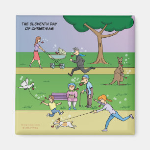 11th Day of Christmas (11 Pipers Piping) Magnet