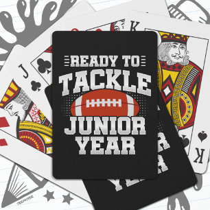 11th Grade Football Ready To Tackle Back to School Playing Cards