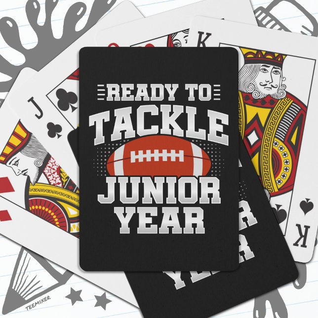 11th Grade Football Ready To Tackle Back to School Playing Cards (Creator Uploaded)