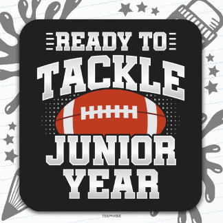 11th Grade Football Ready To Tackle Back to School Square Sticker