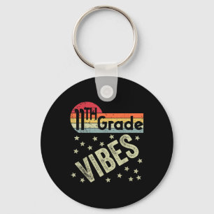 11th Grade Vibes Shirt Retro 80s Teacher Kids Back Keychain