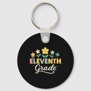 11th Grade Wildflower Floral Back To School Teache Keychain