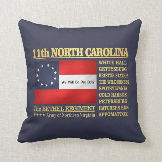 11th North Carolina Infantry (BA2) Throw Pillow