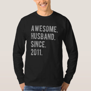 11th Wedding Aniversary For Him Awesome Husband S T-Shirt