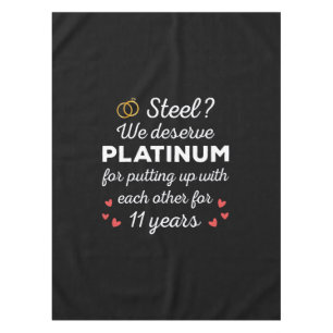 11th Wedding Anniversary I - Steel Funny Couple Tablecloth