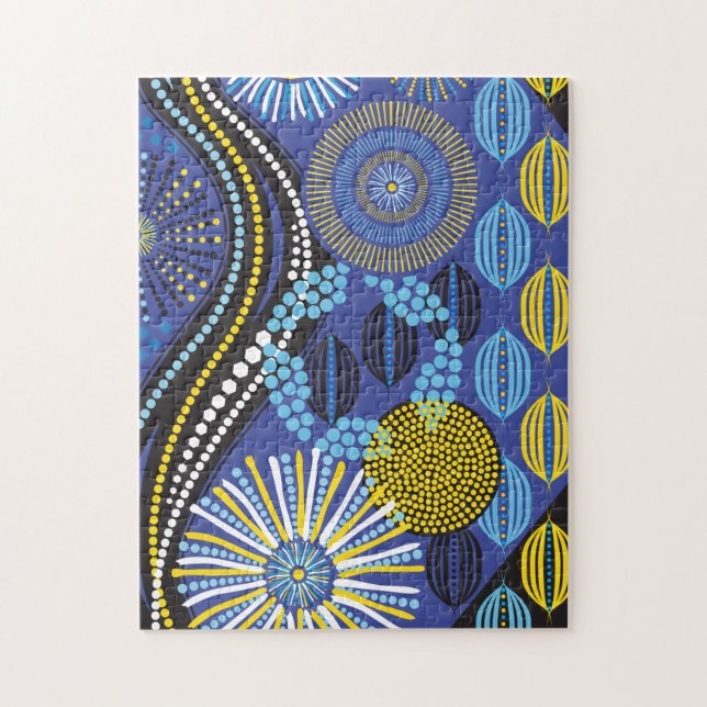 11x14 Abstract Tribal Puzzle for Colorblind People (Vertical)