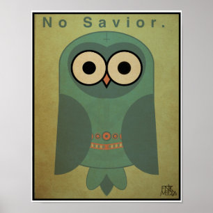 11x14" Anti-Religion Owl (Cool Colour Scheme) Poster