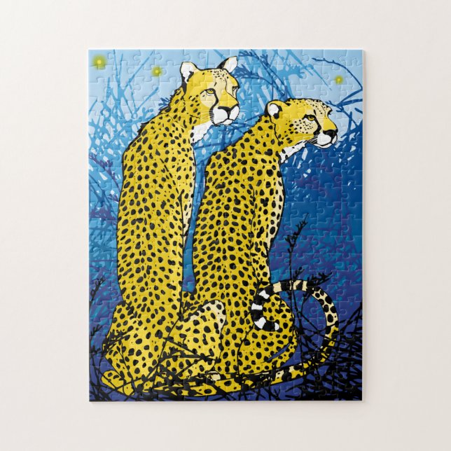 11x14 Cheetah Pair Puzzle for Colorblind People (Vertical)