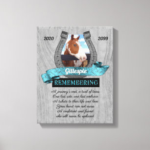 11x14 Horse Pet Memorial Wood Look Photo Canvas Print
