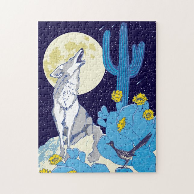 11x14 Howling Coyote Puzzle pour les aveugles de c (Vertical)