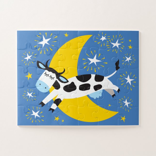 11x14 Kids Cow and Moon Puzzle pour les enfants av (Horizontal)