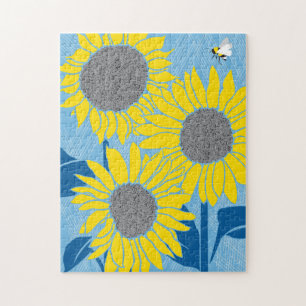 11x14 Sunflower Puzzle for Colorblind People
