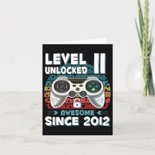 11yr Bday Son Boy Funny Gamer 11th 11 Year Old Bir Card