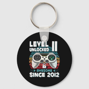 11yr Bday Son Boy Funny Gamer 11th 11 Year Old Bir Keychain