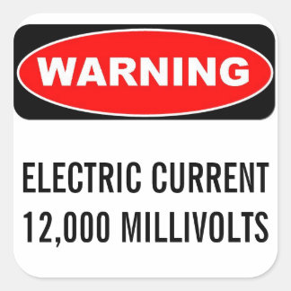12000 MV Warning Sticker