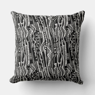 120115 - Black on White Throw Pillow