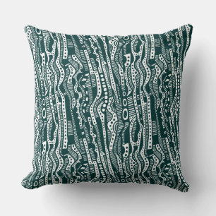 120115 - Dark Moss Green on White Throw Pillow