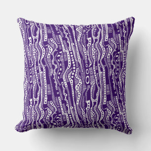 120115 - Deep Purple on White Throw Pillow