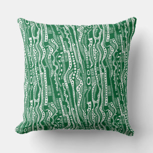 120115 - Forest Green on White Throw Pillow