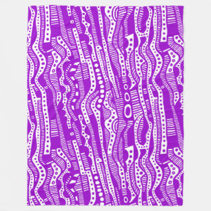 120115 - Purple on White Fleece Blanket