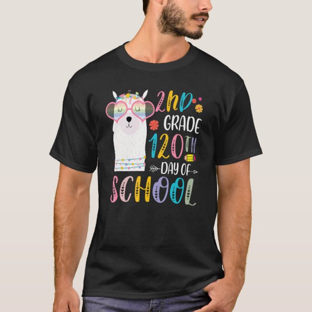 120th day of School No Prob Llama 120 Days Of 2nd  T-Shirt (Front)