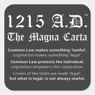 1215 A.D.™ Stickers de common law Magna Carta