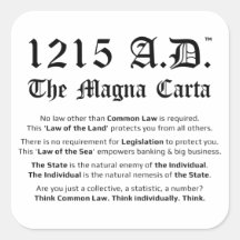 1215 A.D.™ Stickers de common law Magna Carta
