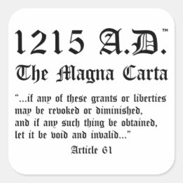 1215 A.D.™ The Magna Carta Article 61 Stickers