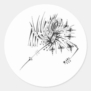 121 Black White Abstract Tribal Tattoo Art Classic Round Sticker