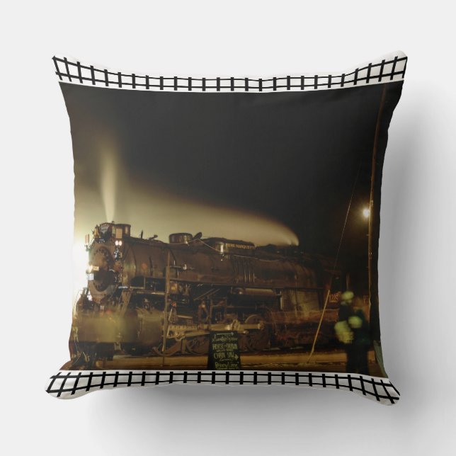 1225 Pere Marquette Train Christmas Throw Pillow (Front)
