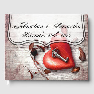 122 Page Wedding Guestbook Country Wood Key to my