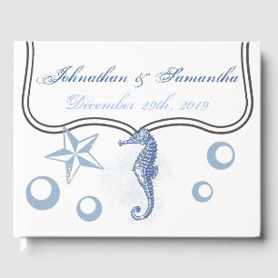 122 Page Wedding Guestbook Seahorse Ocean Beach