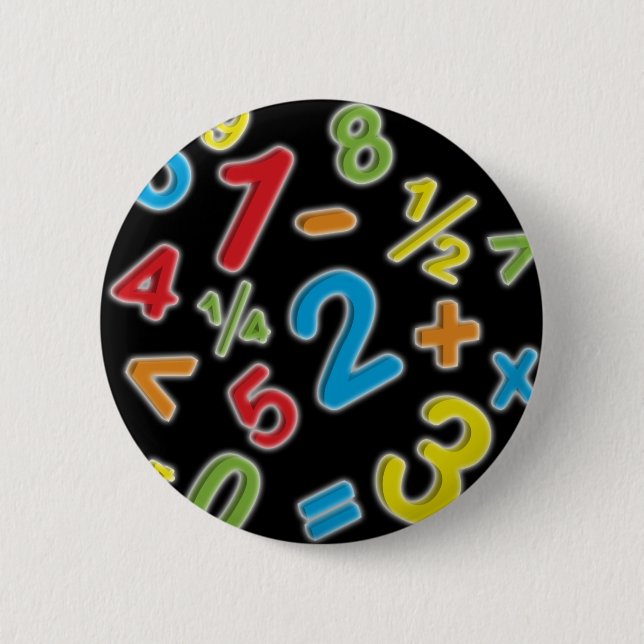 123 numbers Math 2 Inch Round Button (Front)