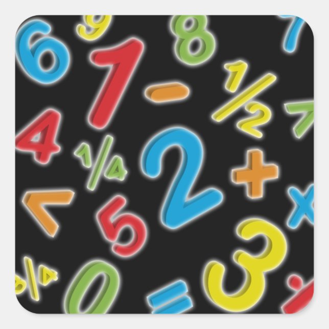 123 Numbers Math Square Sticker (Front)