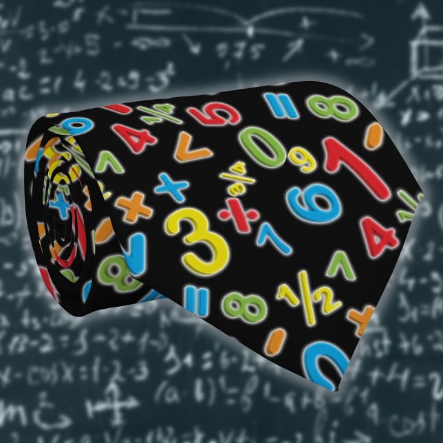 123 Numbers Math Tie (123 Numbers Math Modern Colorful Neck Tie)