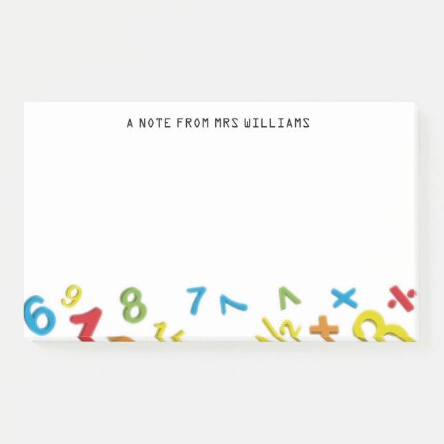 123 numbers Maths Personalized Post-it Notes (Front)