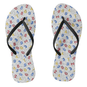 123 Numbers Red Yellow Blue Black White Binary Flip Flops