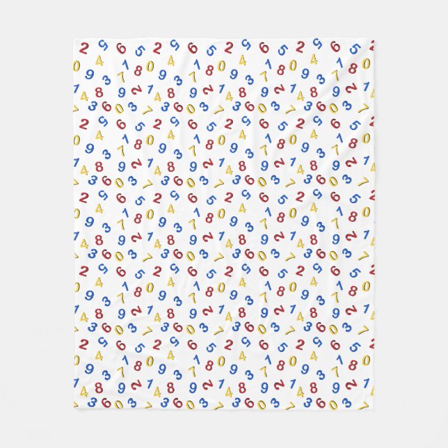 123 Red Yellow Blue  Fleece Blanket (Front)
