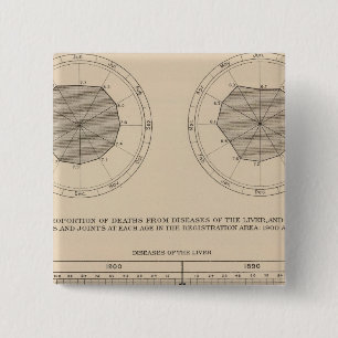 124 Deaths diseases digestive system, liver 2 Inch Square Button