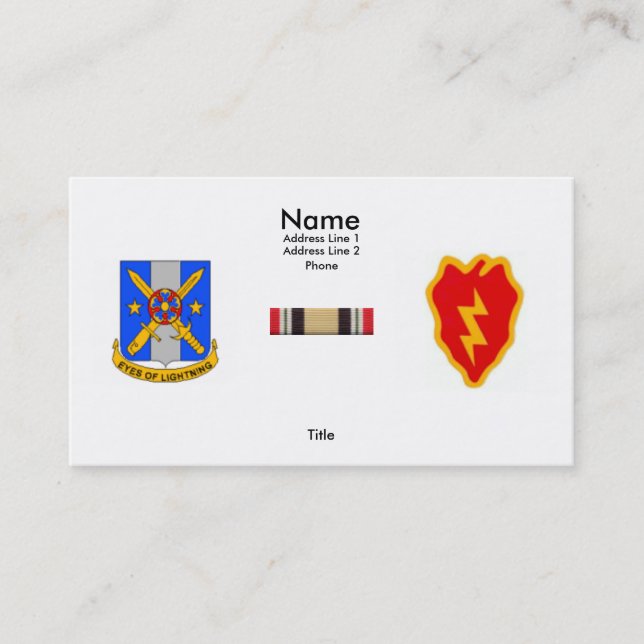 125th MI BN 25th ID (L) with OIF Service Ribbon Business Card (Front)