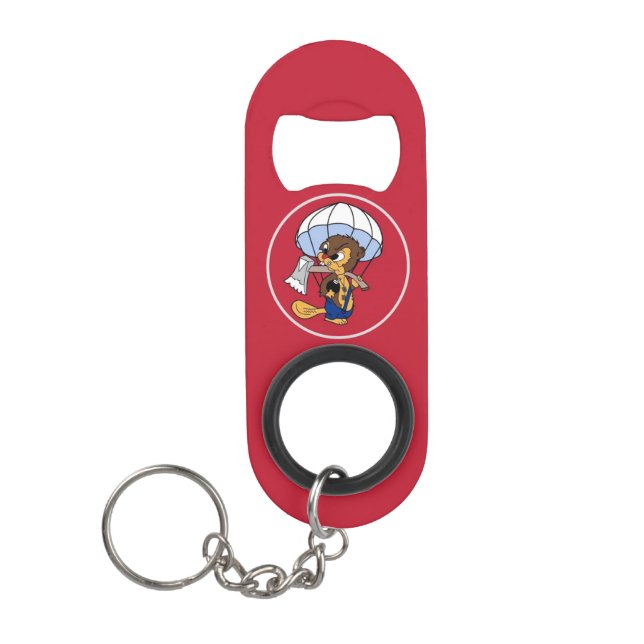 127AEB Red Bottle opener keychain Keychain Bottle Opener (Front)