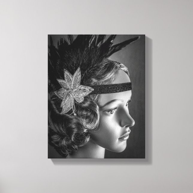 1289-1920's Flapper with Headband Canvas Print (Front)