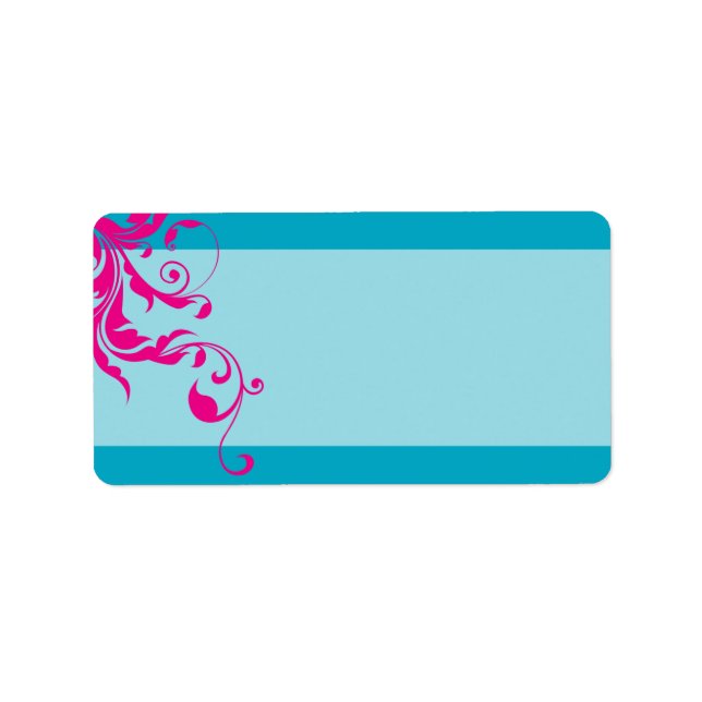 128-marnie BAT MITZVAH flourish turquoise pink Label (Front)
