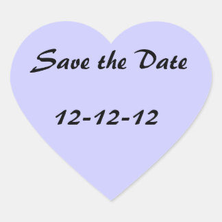 12-12-12 Save the Date Heart Sticker