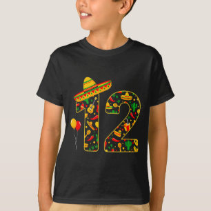 12 12th birthday mexican sombrero maracas cinco de T-Shirt