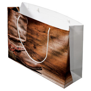 12.5lx4wx9h Grand sac cadeau Botte de cowboy Grang