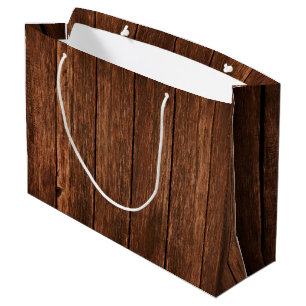 12.5lx4wx9h Large Gift Bag Barn Wood Country Rusti